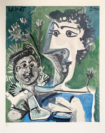 Lithographie Picasso - Femme et Enfant