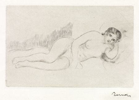Stich Renoir - Femme nue couche (tourne a droite) 1ere planche 