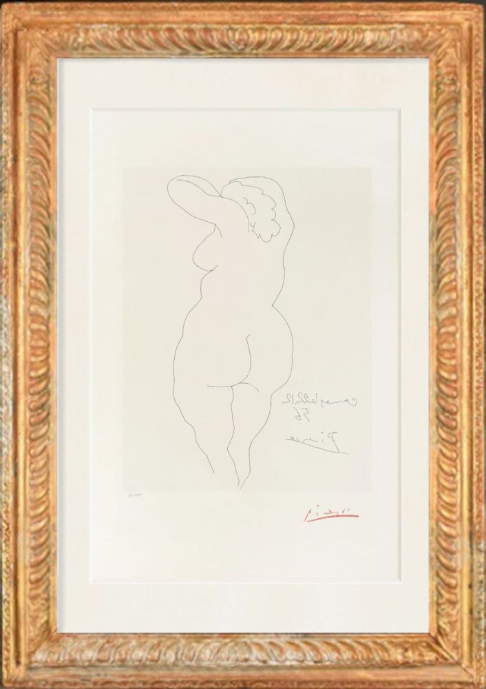 Kaltnadelradierung Picasso - Femme nue de dos