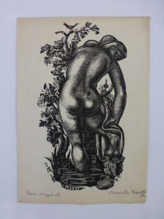 Holzschnitt Kuntz - Femme nue de dos 