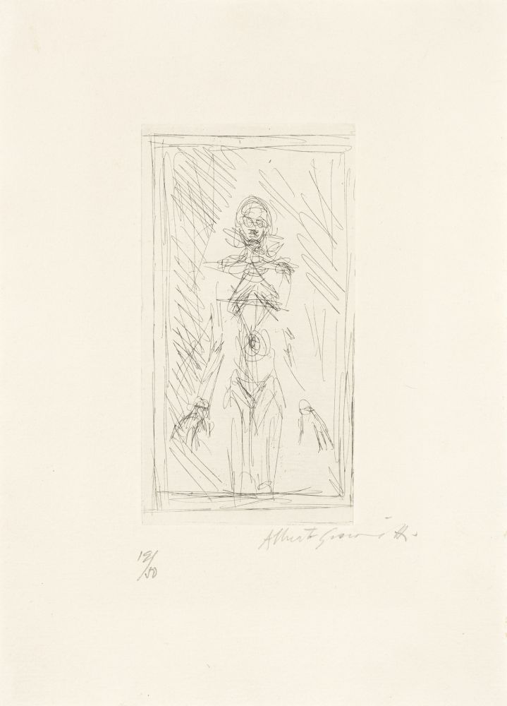 Stich Giacometti - Femme nue de face à mi-corps