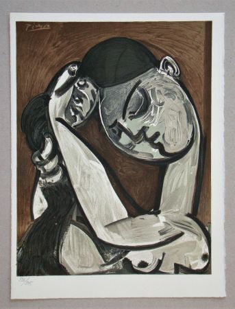 Lithographie Picasso - Femme se coiffant, 1955