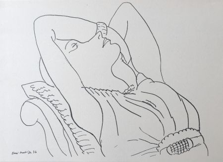 Lithographie Matisse - Femme sur canapé