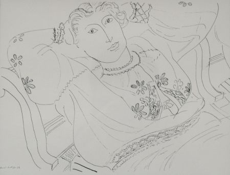 Lithographie Matisse - Femme sur chaise longue