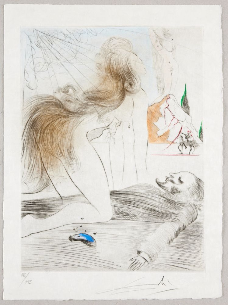 Radierung Dali - Femme à genoux, Kneeling Woman