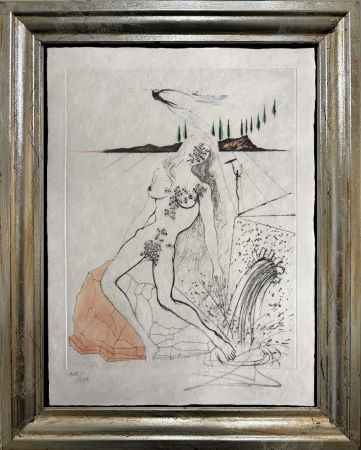 Kaltnadelradierung Dali - Femme à la Fontaine