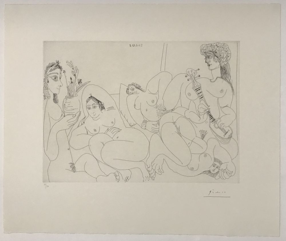 Aquatinta Picasso - Femmes faisant la sieste au soleil