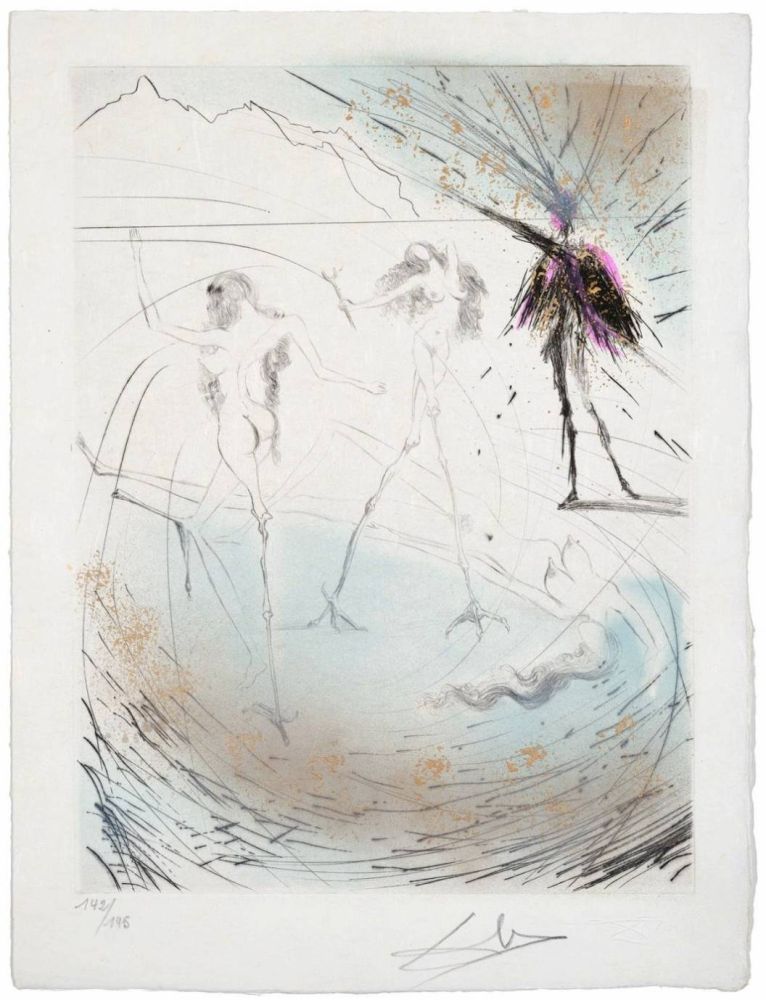 Kaltnadelradierung Dali - Femmes poules (Hen Women)