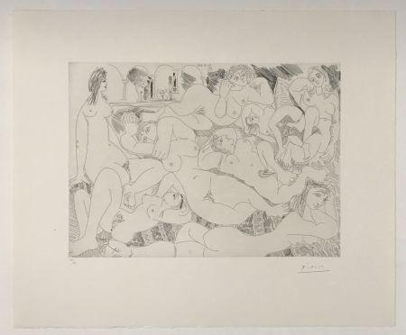 Aquatinta Picasso - Femmes Prenant Le Soleil a la Piscine