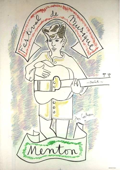 Lithographie Cocteau - Festival de Musique de Menton