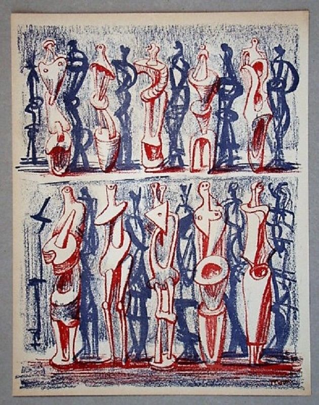 Lithographie Moore - Figures and shadows
