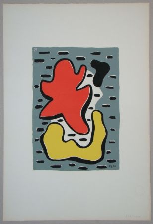 Siebdruck Leger - Figures rouge et jaune, 1950