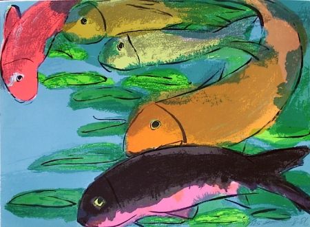 Lithographie Ting - Fisches