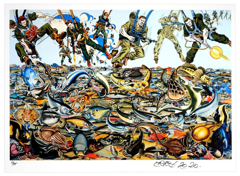 Digitale Druckgrafik Erro - Fishlandscape