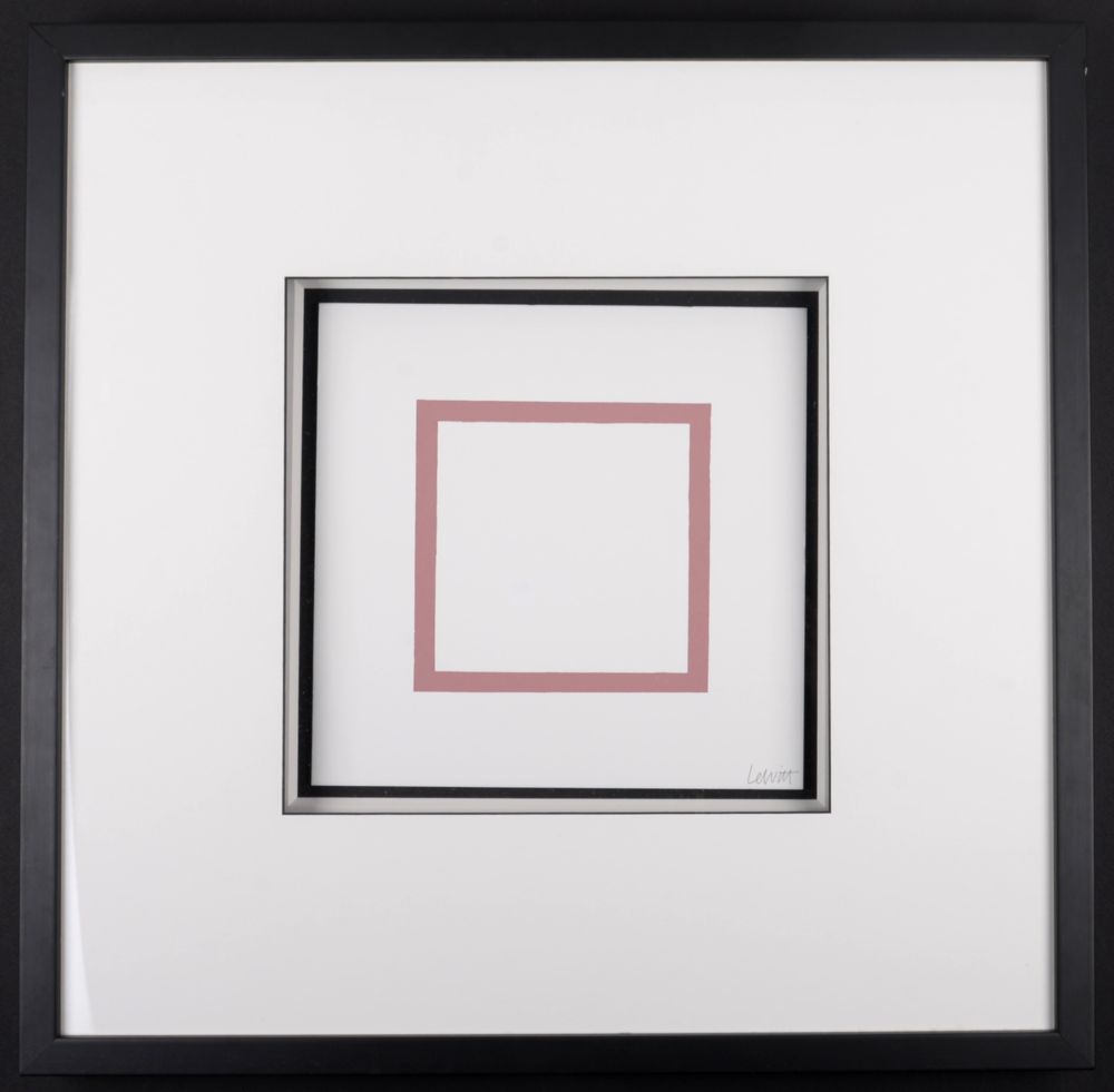 Siebdruck Lewitt - Five Geometric Figures in Five Colors, Plate #4, 1986 - Hand-signed & framed