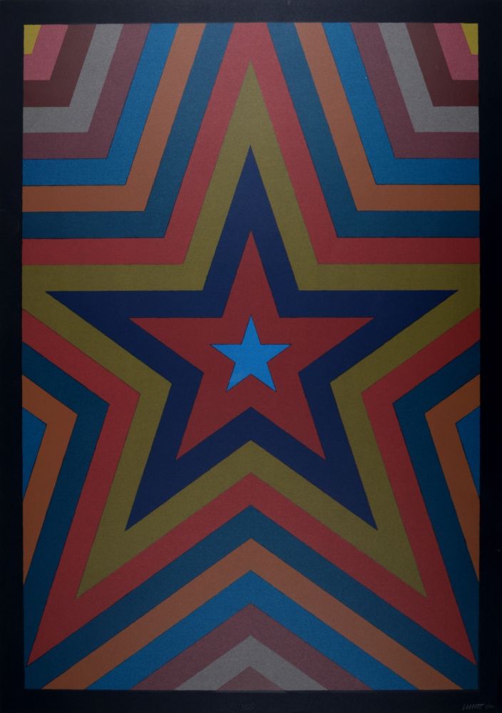 Siebdruck Lewitt - Five Pointed Star with Color Bands