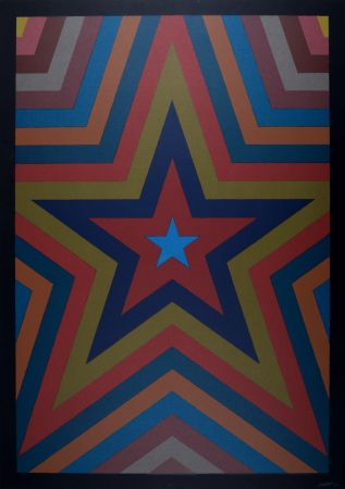 Siebdruck Lewitt - Five Pointed Star with Color Bands