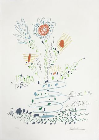 Lithographie Picasso - Fleurs (for UCLA)