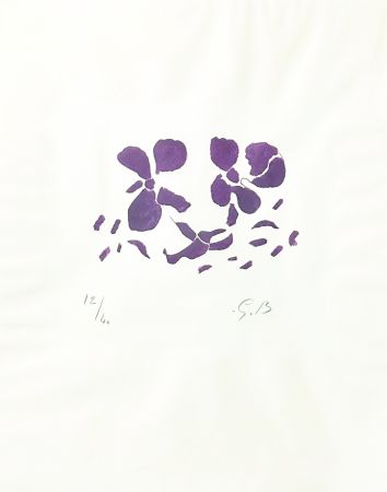 Holzschnitt Braque - Fleurs violettes