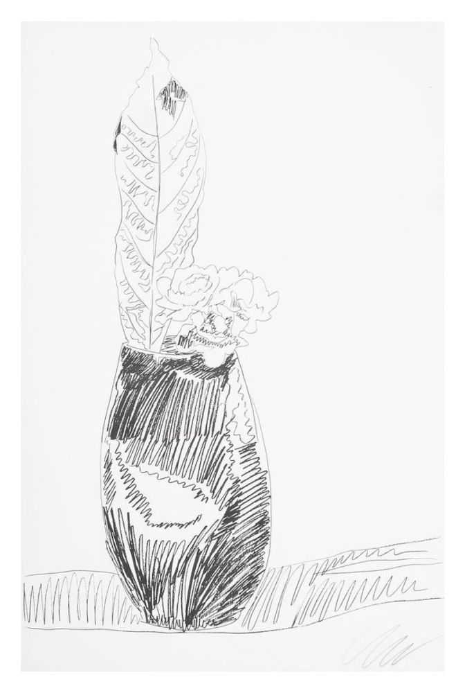 Siebdruck Warhol - Flower (Black & White)