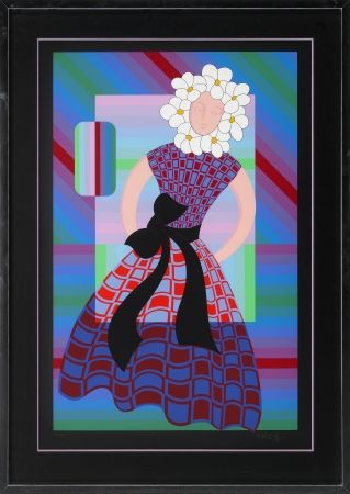 Siebdruck Vasarely - Flower Girl