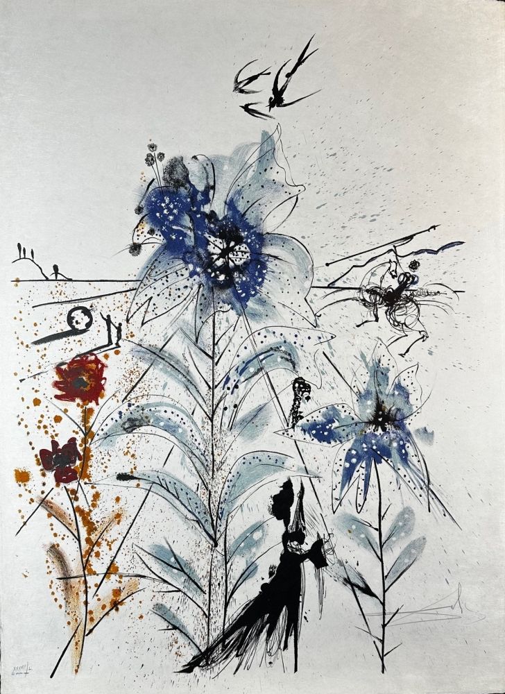 Lithographie Dali - Flower Magician