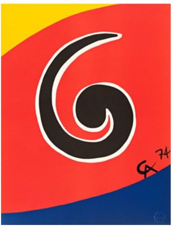 Lithographie Calder - FLYING COLORS (planche 2) 1974