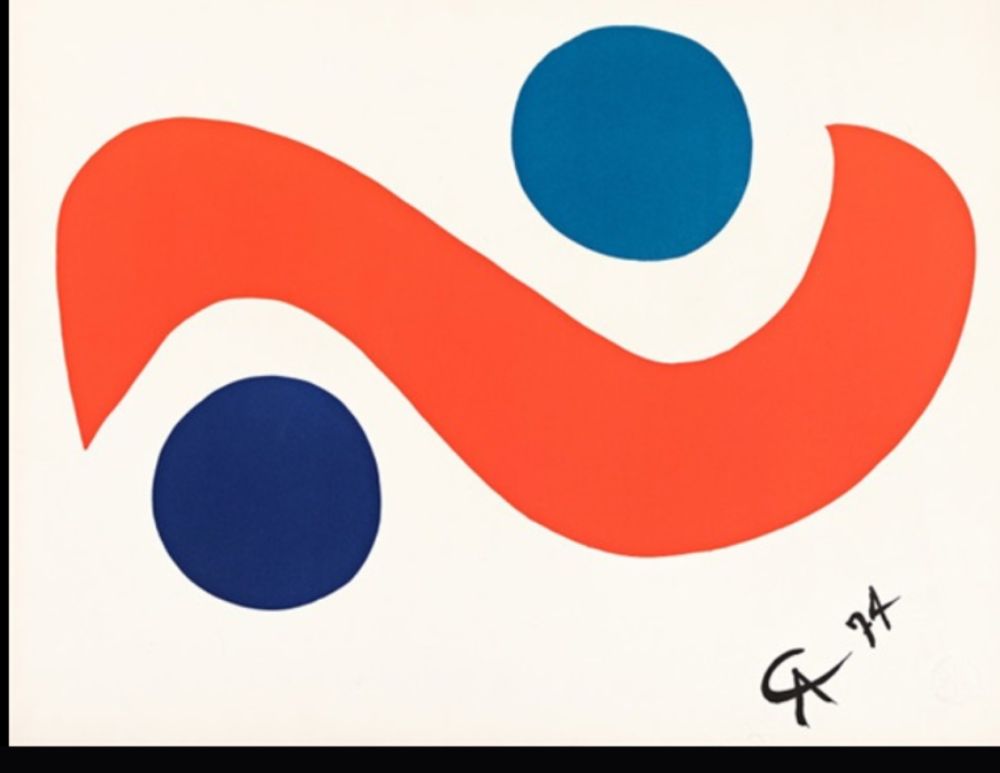 Lithographie Calder - FLYING COLORS (planche 3) 1974