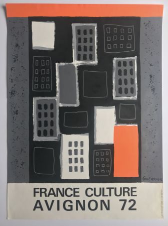 Lithographie Guerrier - France Culture / Avignon 72