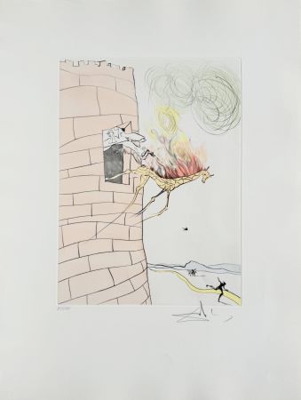 Radierung Dali - Freud with a Snail Head