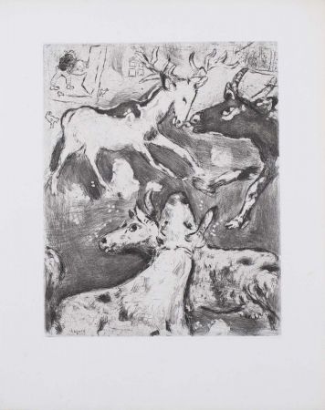Radierung Und Aquatinta Chagall - Fábula de La Fontaine