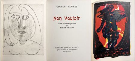 Illustriertes Buch Picasso - G. Hugnet. NON VOULOIR. 1/26 avec gravure originale et zincographies (1942)