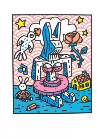 Lithographie Speedy Graphito - Gaga Lapinture