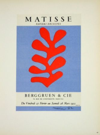 Lithographie Matisse - Galerie Berggruen 1953