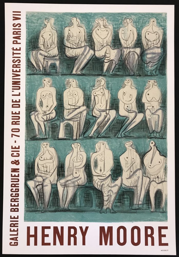 Lithographie Moore - Galerie Berggruen & Cie (Seated Figures)