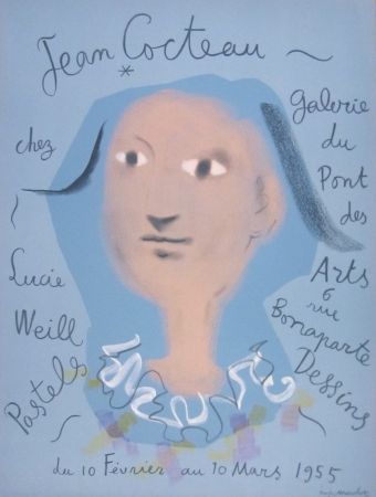 Lithographie Cocteau - Galerie du Pont des Arts, chez Lucie Weill