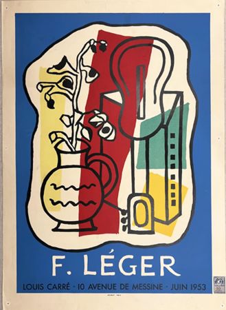 Lithographie Leger - GALERIE LOUIS CARÉ - EXPO 1953. Affiche originale