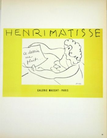 Lithographie Matisse - Galerie Maeght  Ce Dessin me Plait