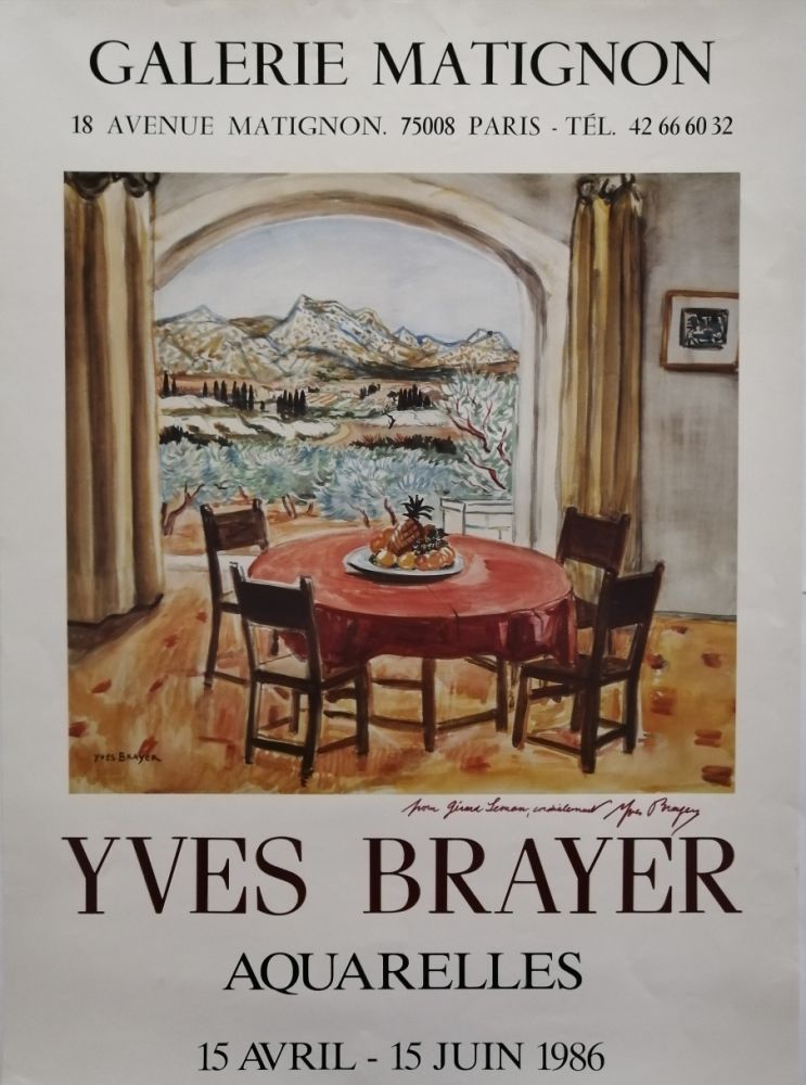Plakat Brayer - Galerie Matignon - 1986 - Aquarelles