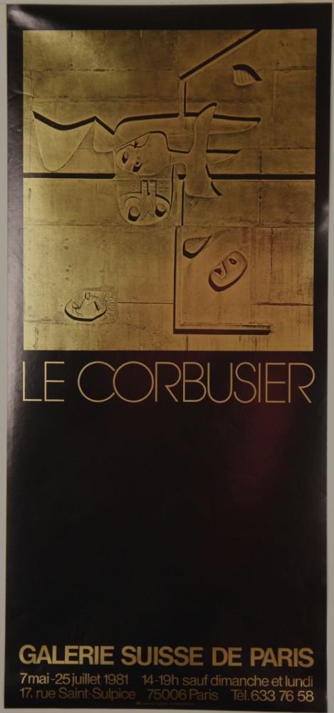 Lithographie Le Corbusier - Galerie Suisse de Paris Juillet 1981