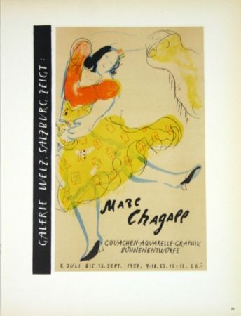 Lithographie Chagall - Galerie Welz Salzburg - Gouachen-Aquarelle-Graphik Bûhnenentwûrfe