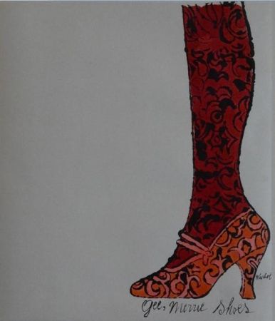 Lithographie Warhol - Gee, Merrie Shoes (Red)