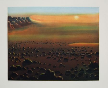 Radierung Und Aquatinta Maibaum - Genesis:  Wüste und Sonne
