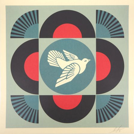 Siebdruck Fairey - Geometric Dove - Black