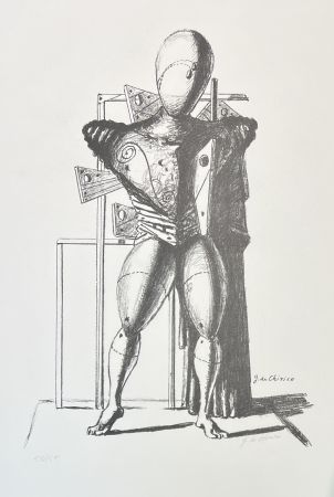Lithographie De Chirico - Giorgio De Chirico (1888-1978) - Il Trovatore - Hand signed lithograph on Fabriano paper - 1967