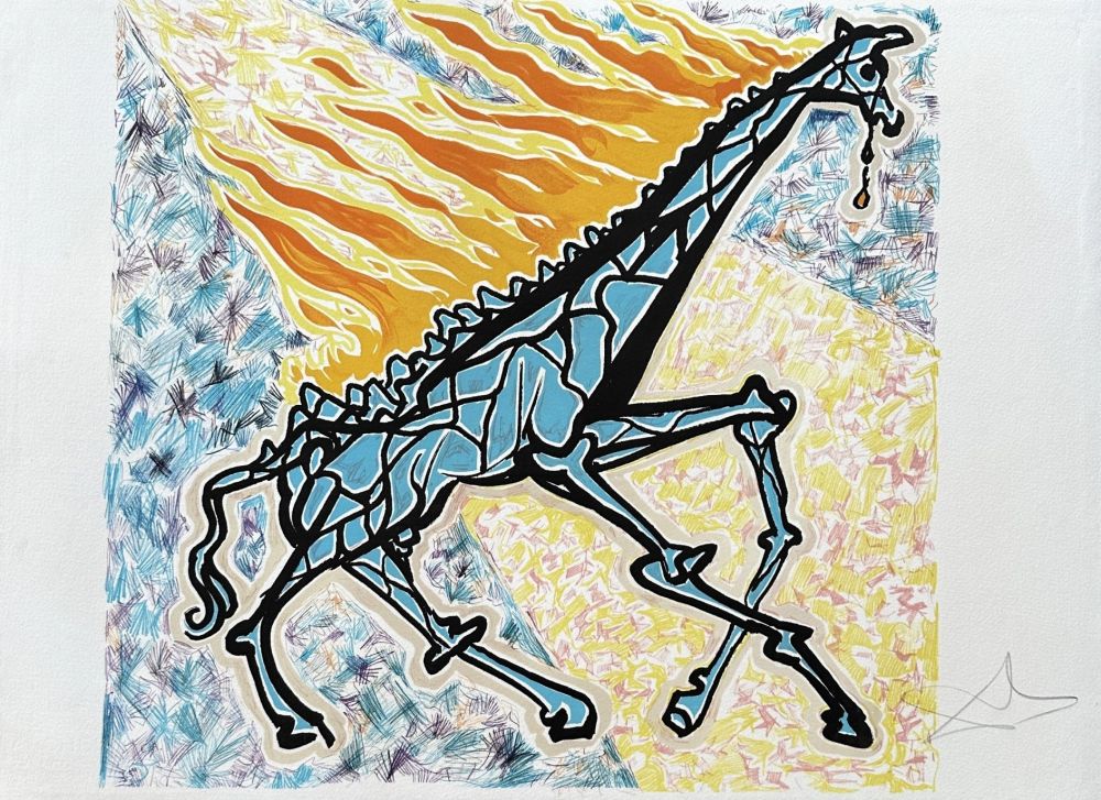 Lithographie Dali - Girafe en feu