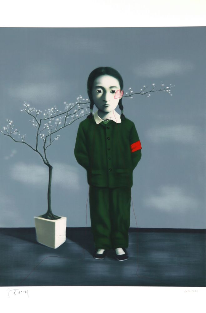 Lithographie Xiaogang - Girl and Tree - Planche No. 13