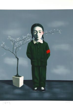 Lithographie Xiaogang - Girl and Tree - Planche No. 13