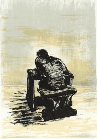 Lithographie Moore - Girl Seated at Desk II