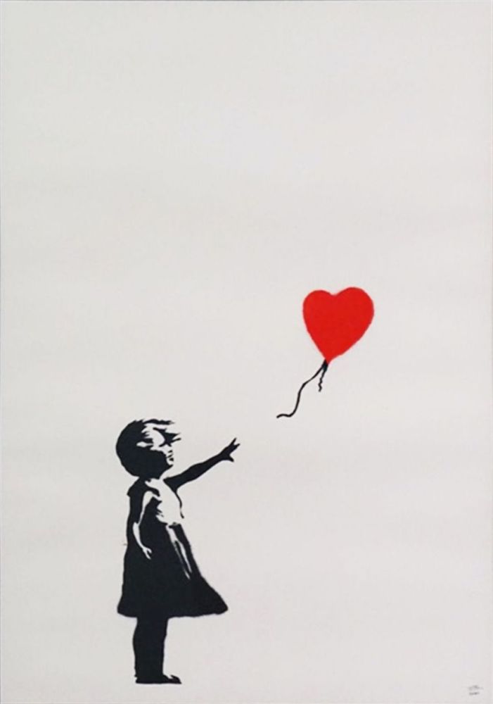 Siebdruck Banksy - Girl with Balloon